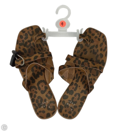 Sandals Flats By A New Day In Leopard Print, Size: 9