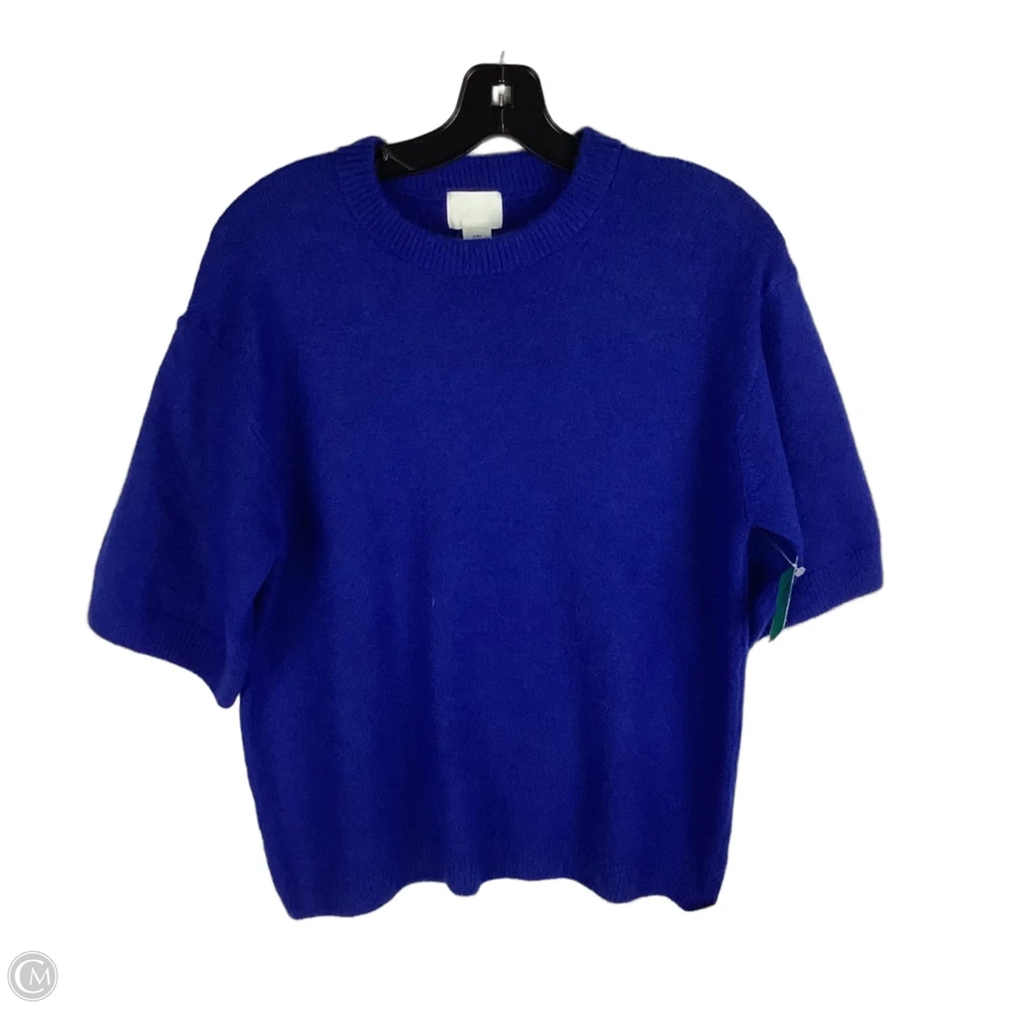 Sweater Short Sleeve By H&m In Blue, Size: S