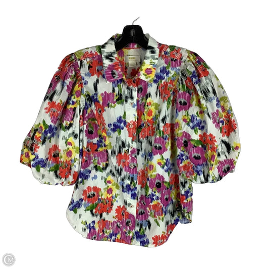 Blouse Short Sleeve By Maeve In Multi-colored, Size: Xs
