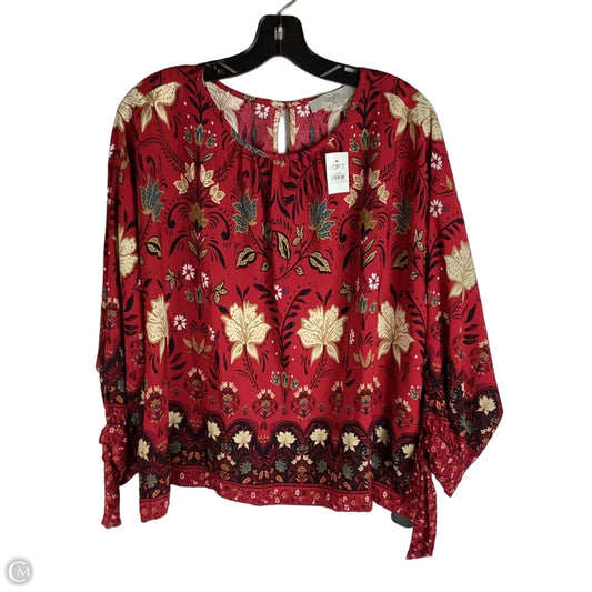 Top Long Sleeve By Loft In Multi-colored, Size: L
