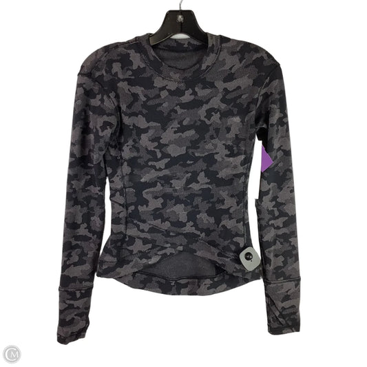 Athletic Top Long Sleeve Crewneck By Lululemon In Camouflage Print, Size: 2