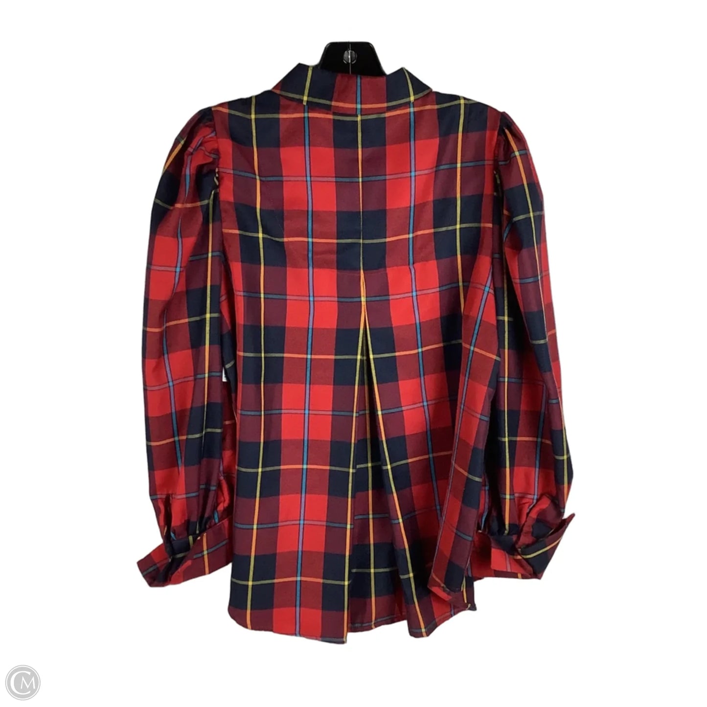Blouse Long Sleeve By Gretchen Scott In Plaid Pattern, Size: S