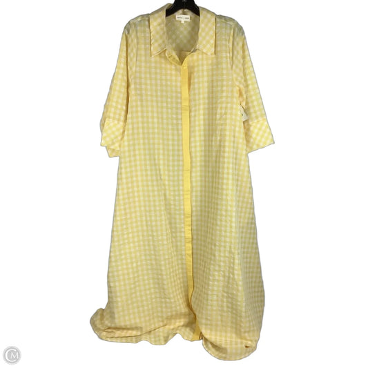 Dress Casual Maxi By Entro In White & Yellow, Size: M