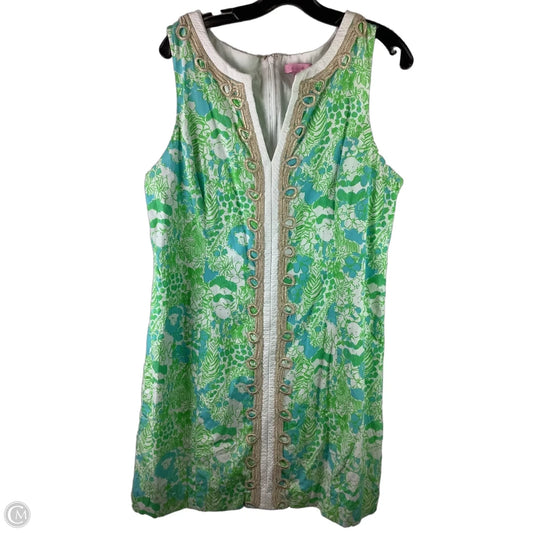 Dress Designer By Lilly Pulitzer In Blue & Green, Size: 14