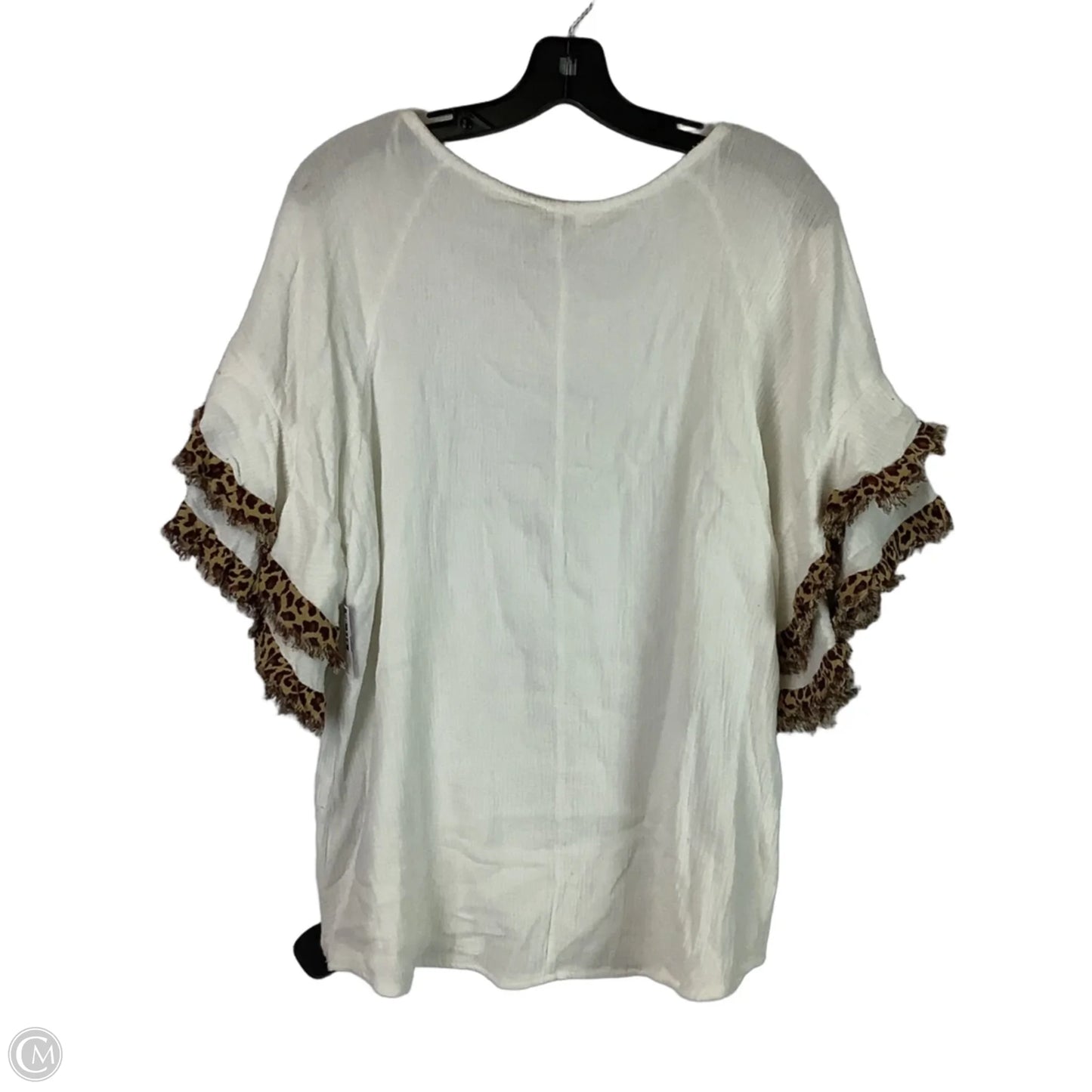 Top Short Sleeve By Umgee In Leopard Print, Size: L