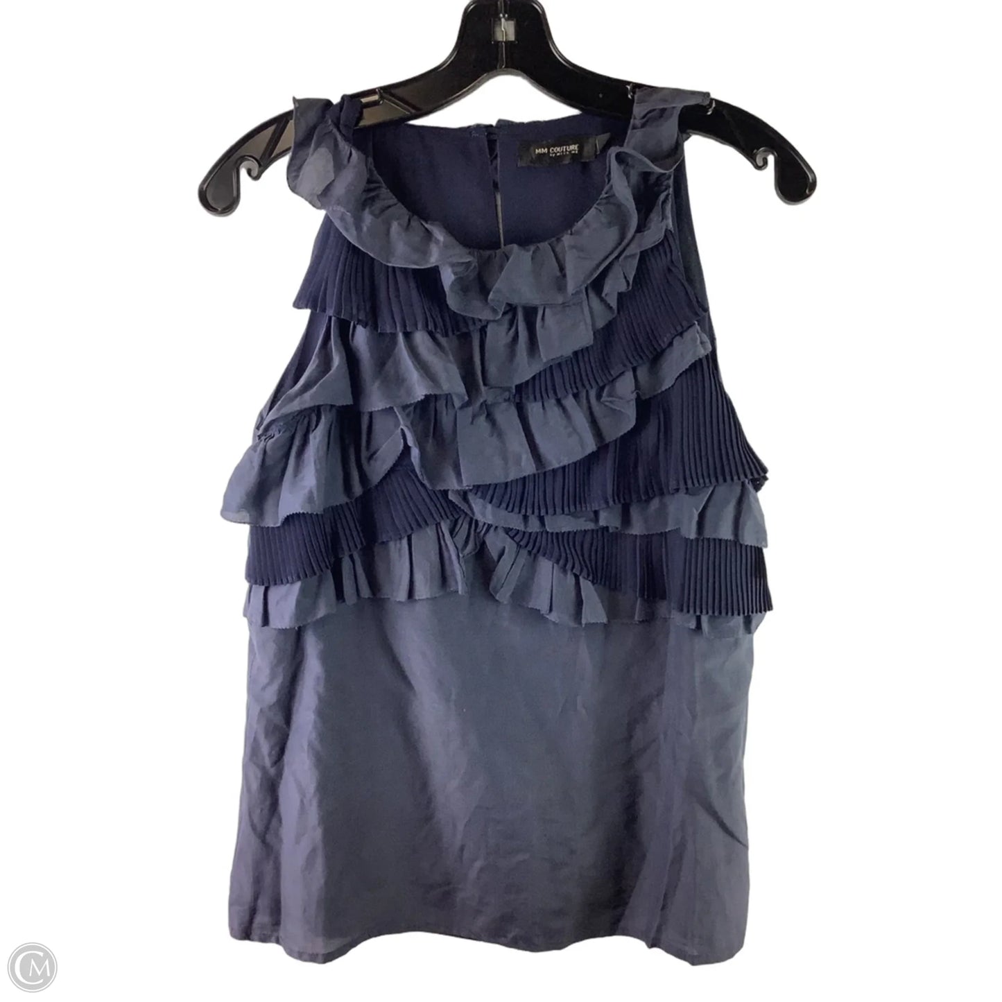 Top Sleeveless By Mm Couture In Navy, Size: M