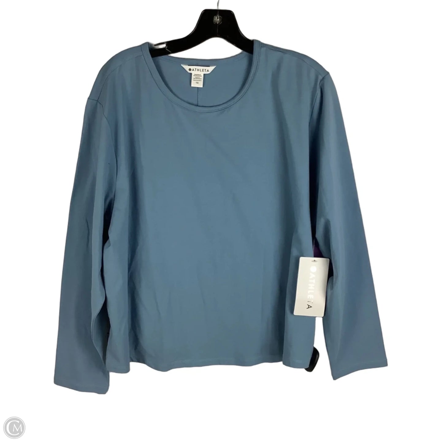 Athletic Top Long Sleeve Crewneck By Athleta In Blue, Size: 1x