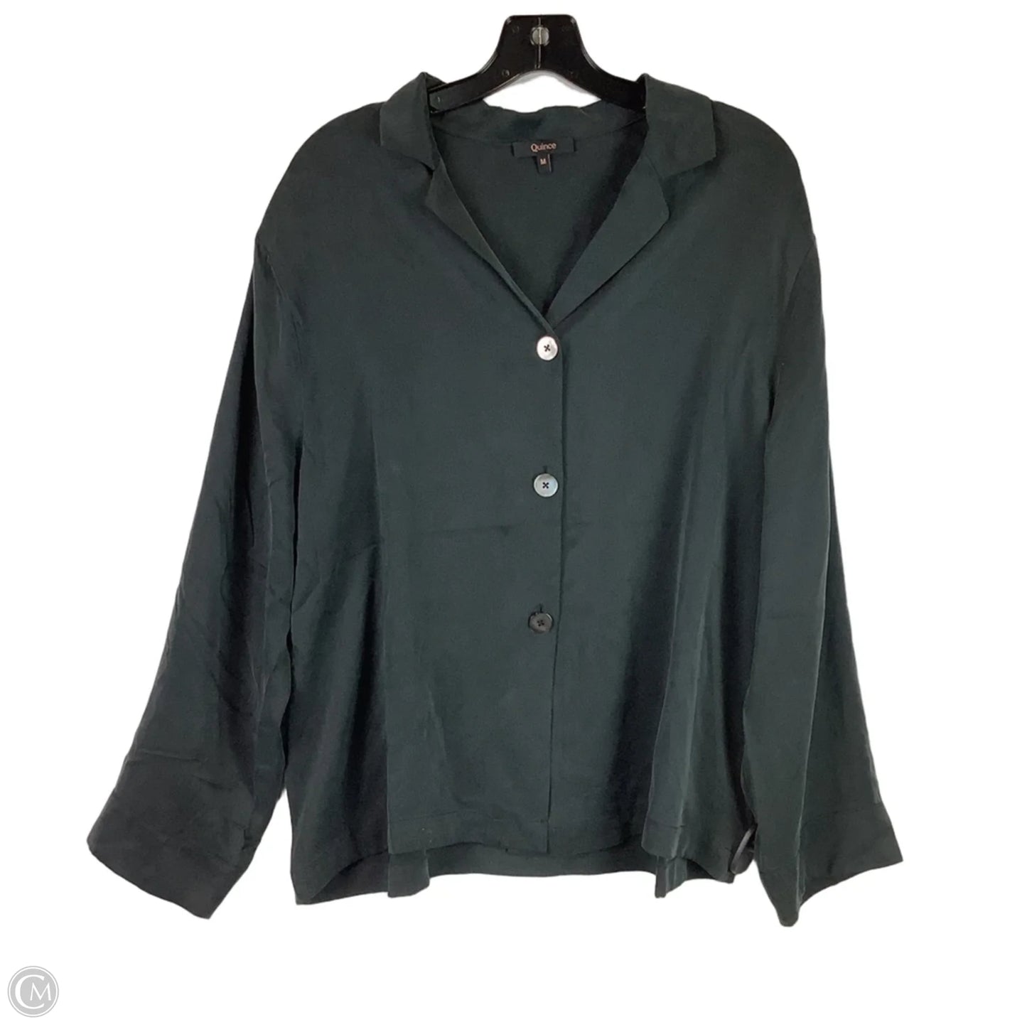 Blouse Long Sleeve By Quince In Grey, Size: M