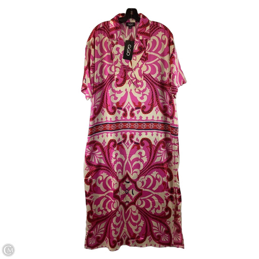 Dress Casual Maxi By Gigio In Pink & White, Size: S