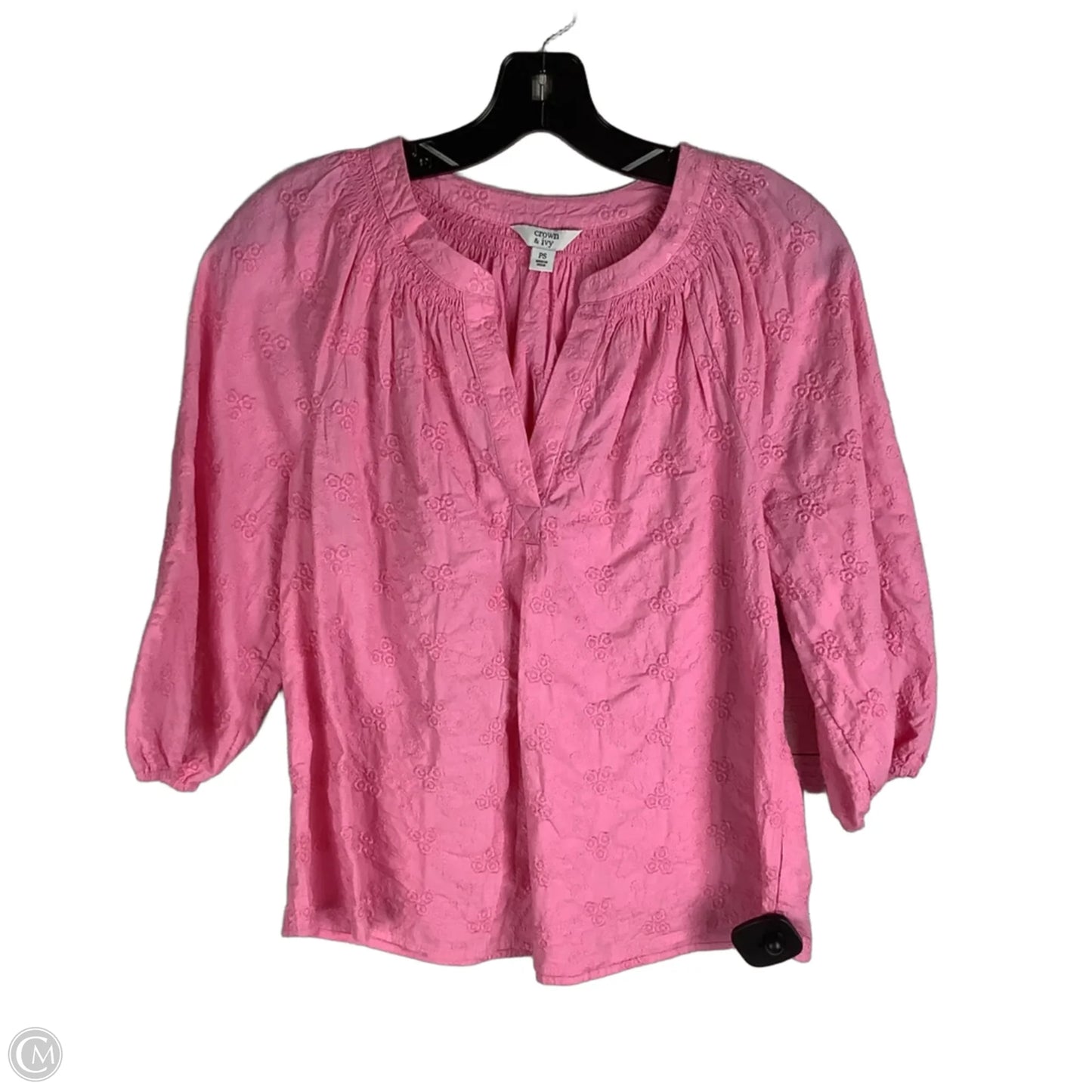Top 3/4 Sleeve By Crown And Ivy In Pink, Size: Sp