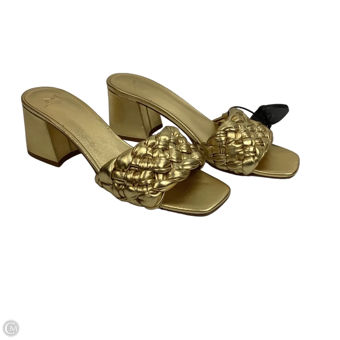 Sandals Heels Block By Marc Fisher In Gold, Size: 8