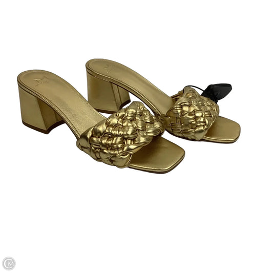 Sandals Heels Block By Marc Fisher In Gold, Size: 8