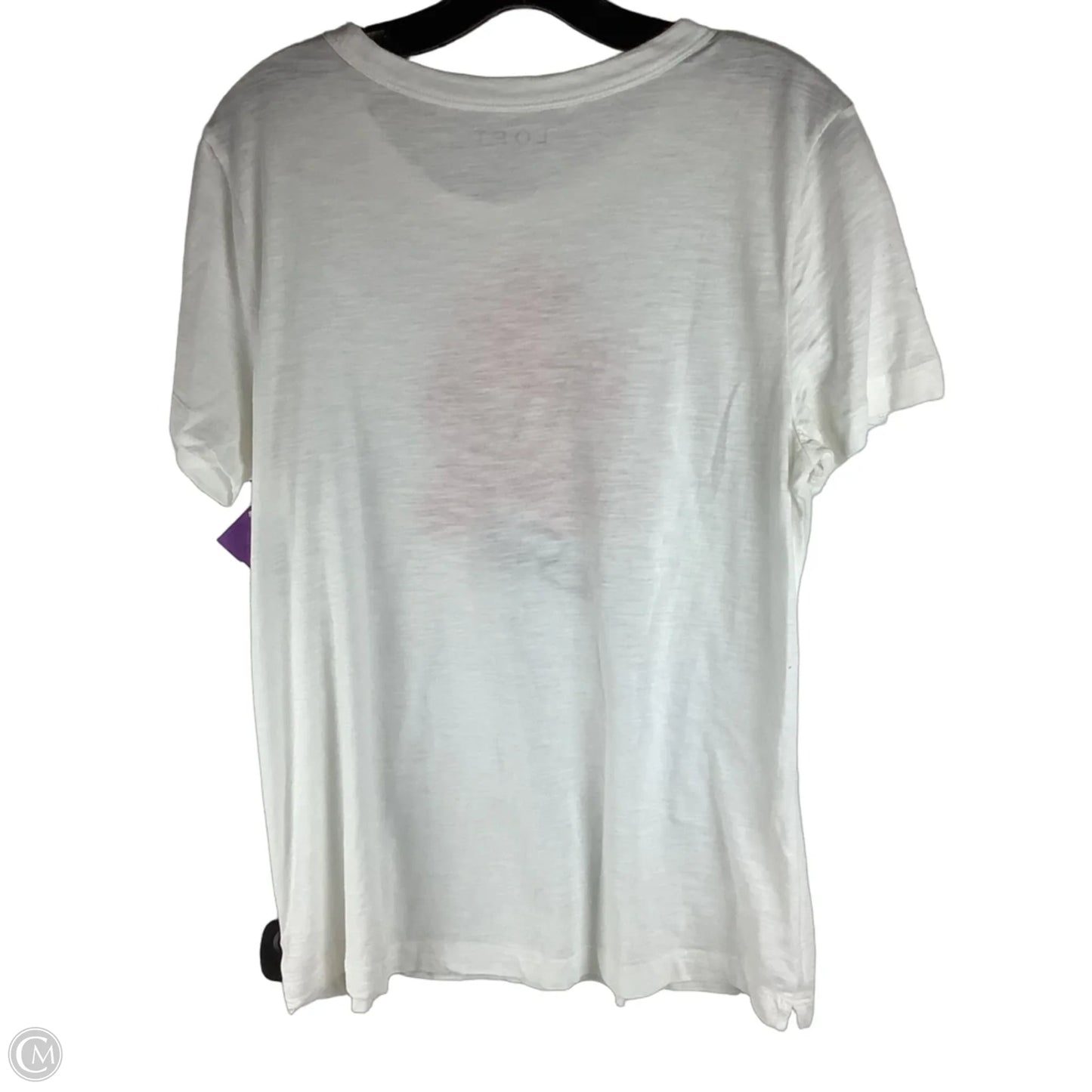 Top Short Sleeve By Loft In Red & White, Size: L