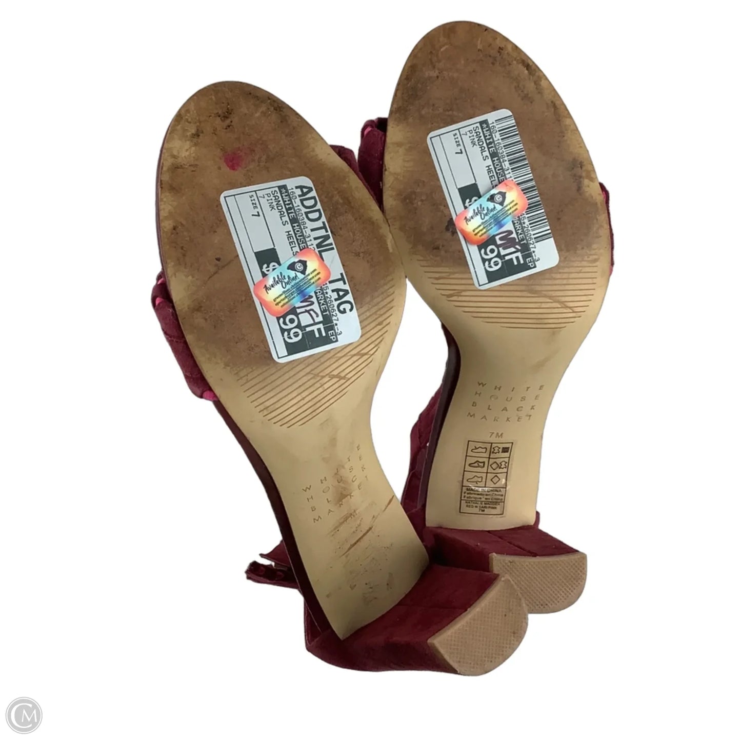 Sandals Heels Block By White House Black Market In Pink, Size: 7