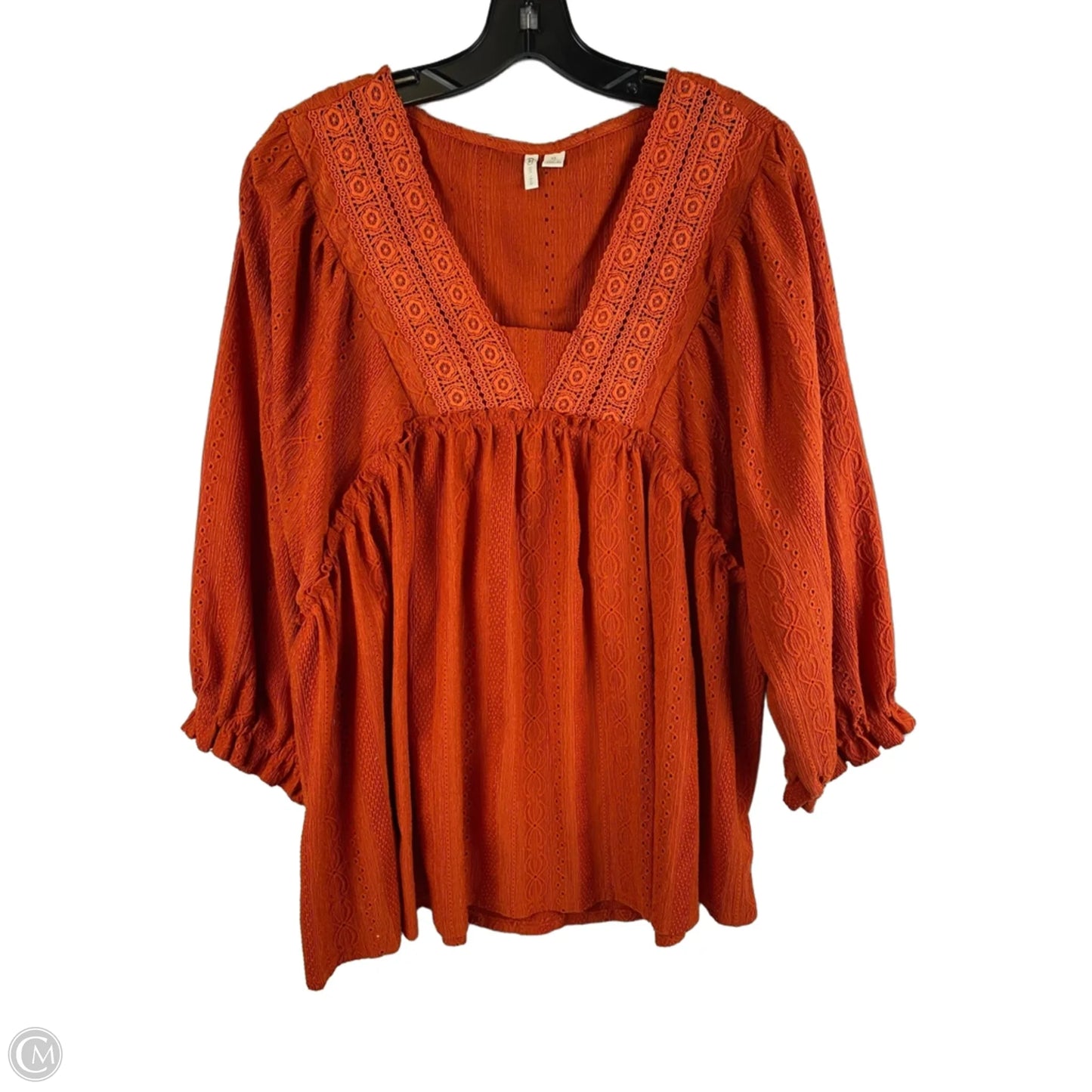 Top Long Sleeve By Cato In Orange, Size: Xl