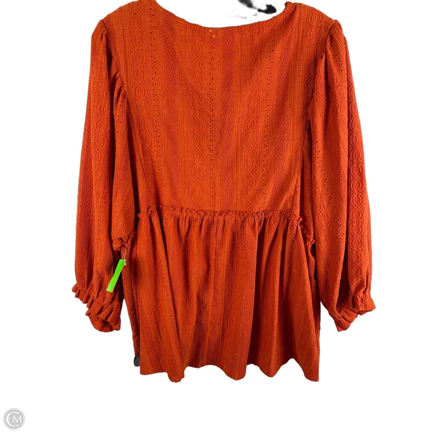 Top Long Sleeve By Cato In Orange, Size: Xl