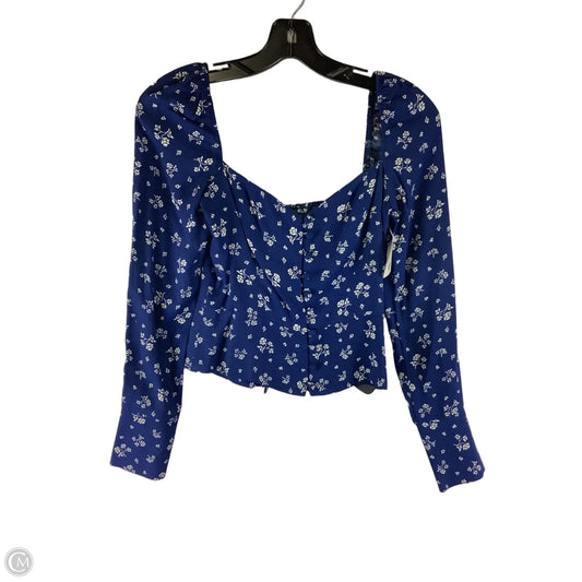 Top Long Sleeve By Reformation In Blue & White, Size: 2