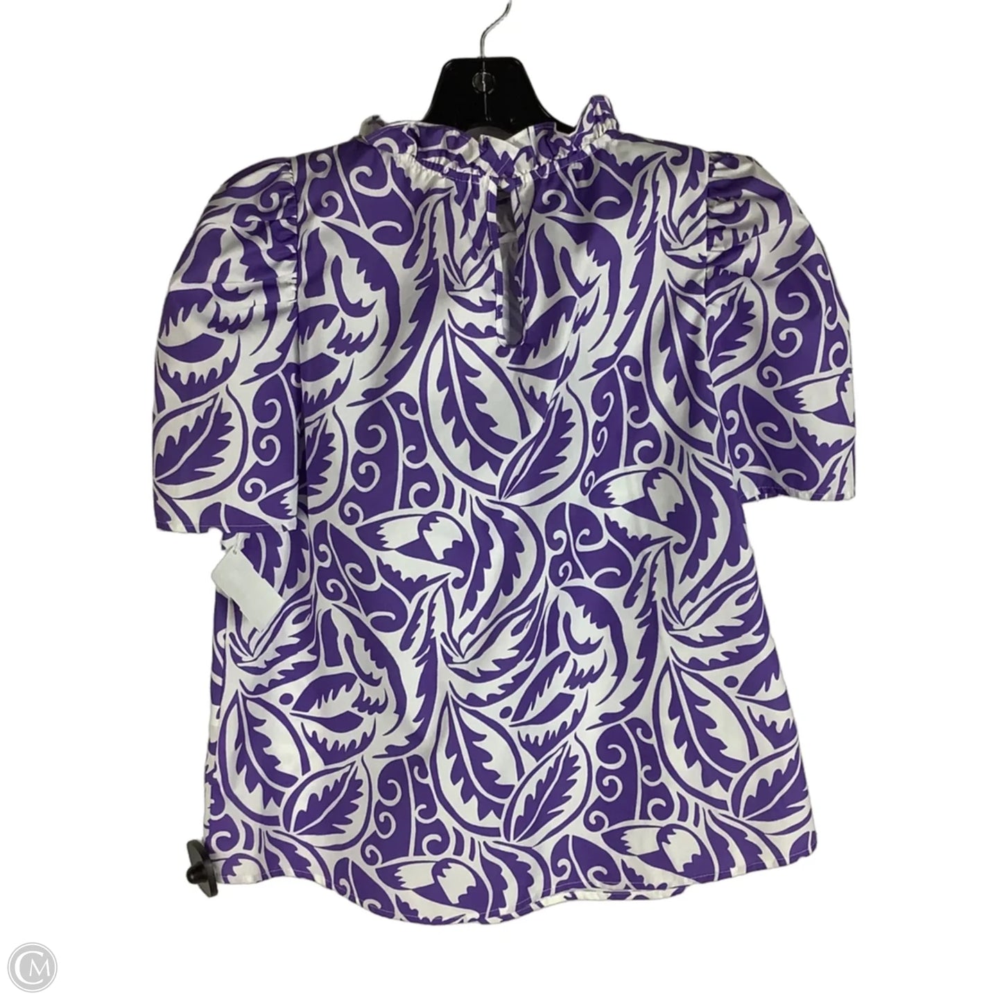 Top Short Sleeve By Thml In Purple & White, Size: S