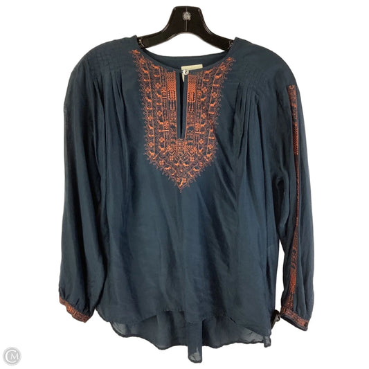 Top Long Sleeve By Cma In Blue & Orange, Size: 4