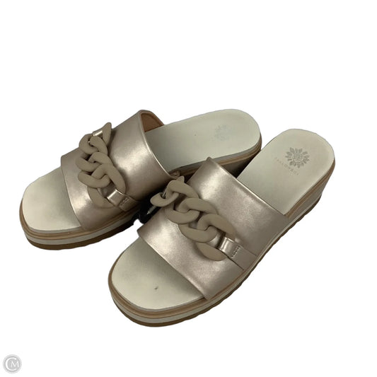 Sandals Heels Wedge By Yellow Box In Gold, Size: 8