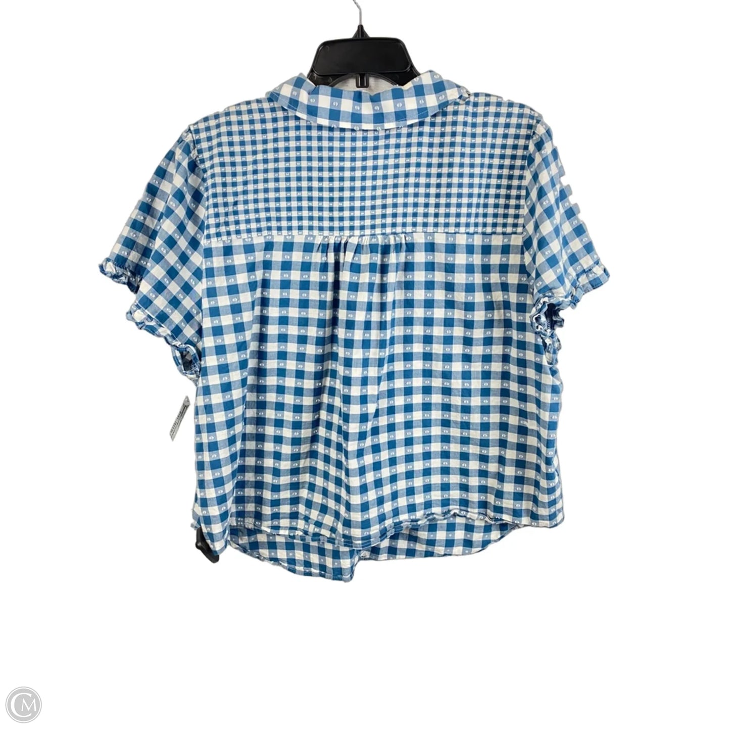 Top Short Sleeve By Lc Lauren Conrad In Blue & White, Size: Xxl