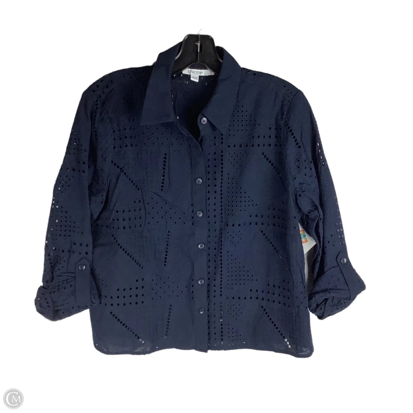 Top Long Sleeve By Chicos In Navy, Size: 6