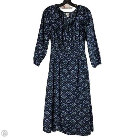 Dress Casual Midi By J. Crew In Black & Blue, Size: 6