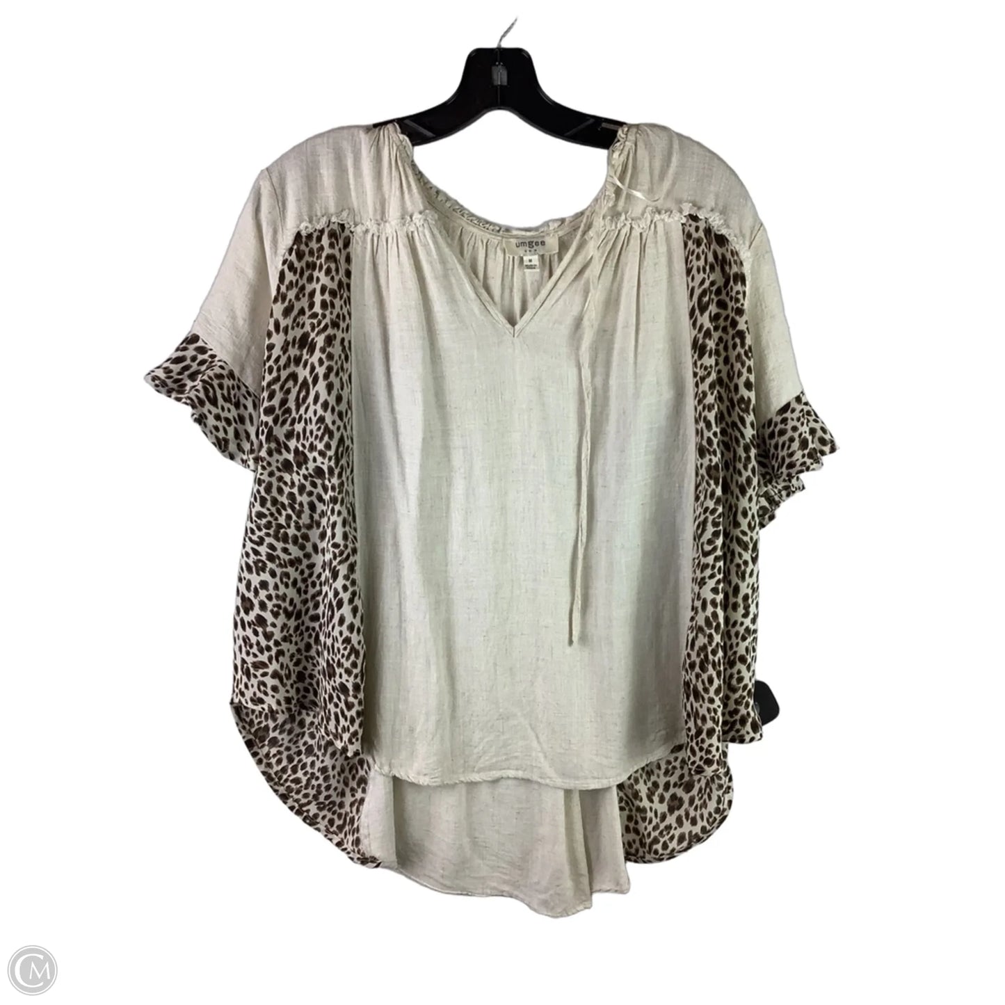 Top Short Sleeve By Umgee In Leopard Print, Size: M