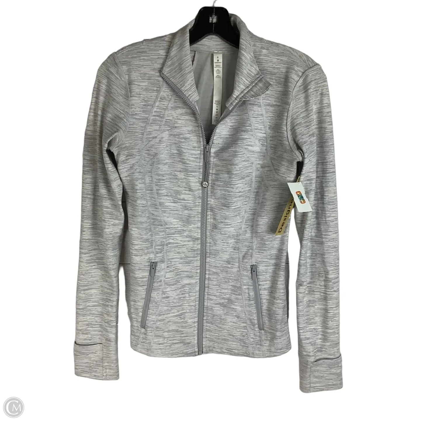 Athletic Jacket By Lululemon In Grey, Size: 6