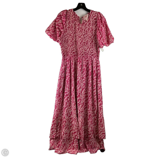 Dress Casual Maxi By Banjanan In Pink & White, Size: Xl
