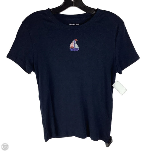 Top Short Sleeve By Clothes Mentor In Blue & Red & White, Size: Xl