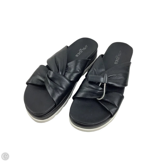 Sandals Heels Platform By J Slides In Black, Size: 9