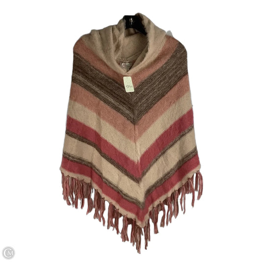 Poncho By Free People In Brown & Pink, Size: Osfm