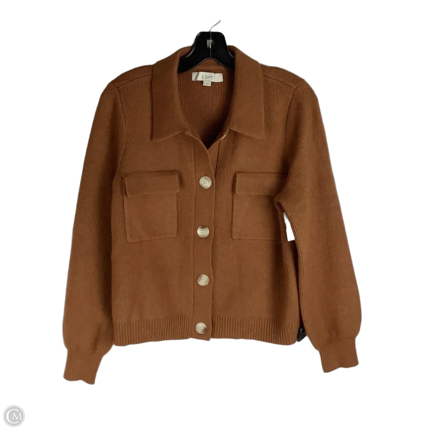 Sweater Cardigan By Loft In Brown, Size: M
