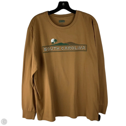 Top Long Sleeve By State Of Mine In Green & Tan, Size: Xl