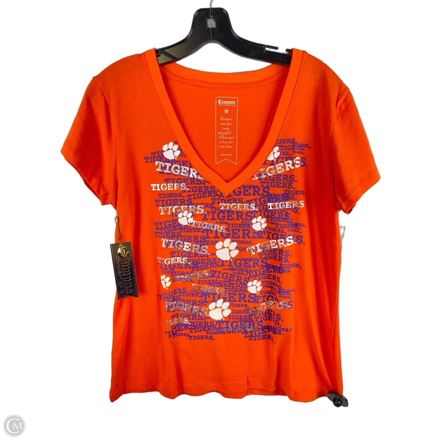 Top Short Sleeve Basic By Clothes Mentor In Orange & Purple, Size: Xl