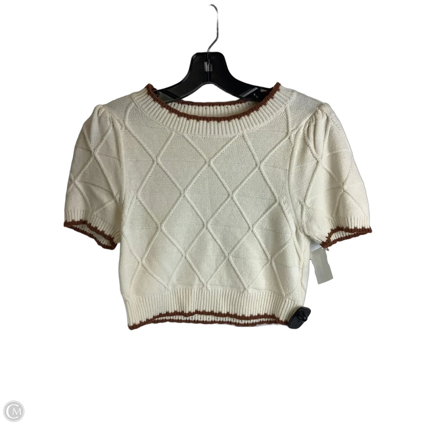 Sweater Short Sleeve By Day + Moon In Cream, Size: S