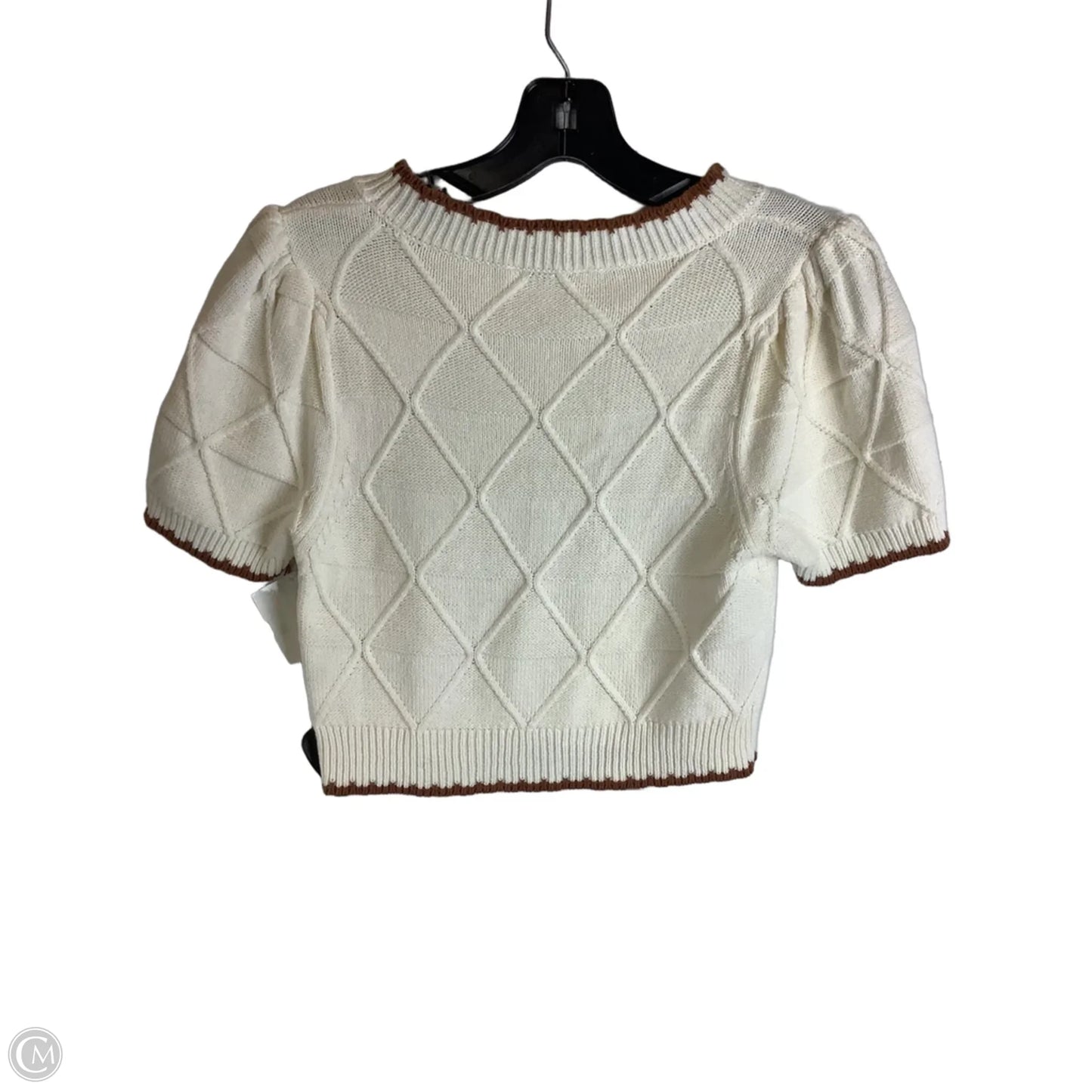Sweater Short Sleeve By Day + Moon In Cream, Size: S