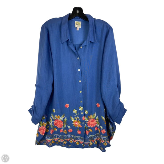 Blouse Long Sleeve By Clothes Mentor In Multi-colored, Size: Xl