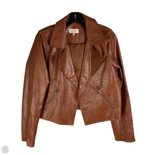 Jacket Moto By Skies Are Blue In Brown, Size: M