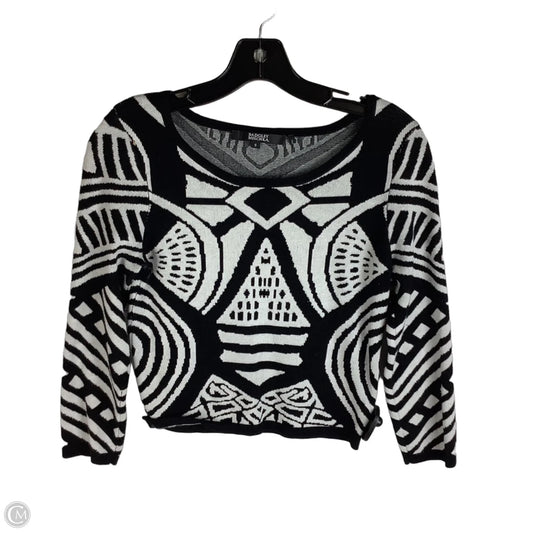 Top Long Sleeve By Badgley Mischka In Black & White, Size: S
