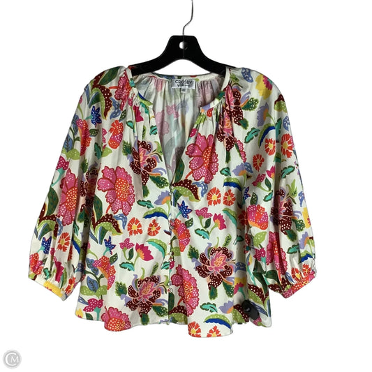 Top 3/4 Sleeve By Crosby In Floral Print, Size: Xs