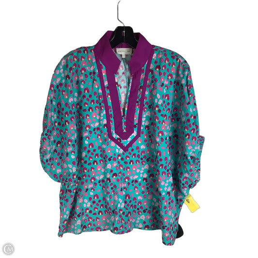 Top Short Sleeve By Entro In Blue & Purple, Size: L