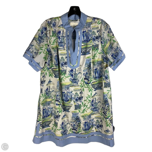 Dress Casual Short By Umgee In Blue & Green, Size: L