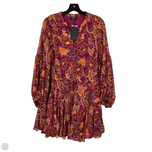 Dress Casual Short By Fate In Orange & Purple, Size: M