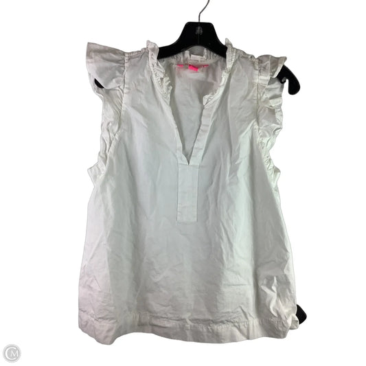 Top Sleeveless Designer By Lilly Pulitzer In White, Size: L