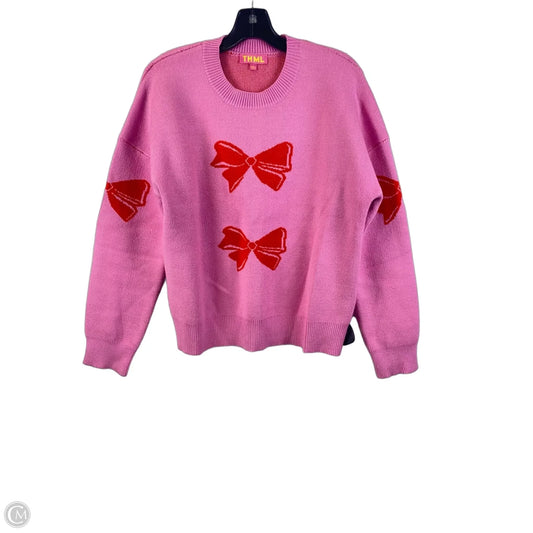 Sweater By Thml In Pink & Red, Size: L