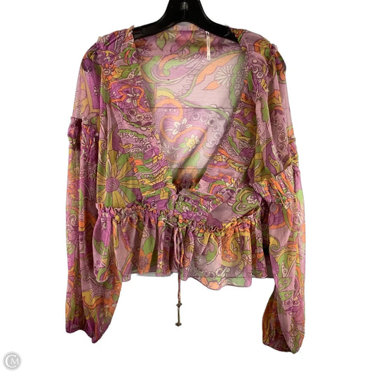 Top Long Sleeve By Free People In Multi-colored, Size: M