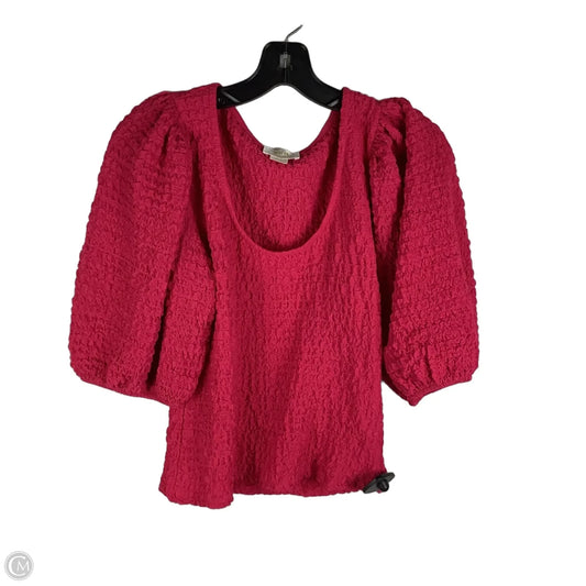 Top Short Sleeve By Maeve In Pink, Size: M