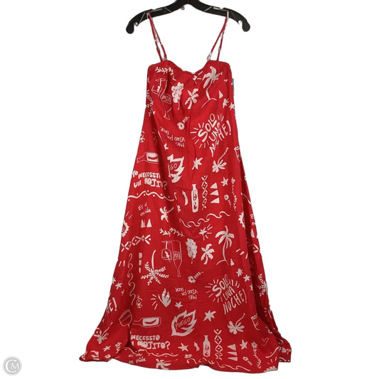 Dress Casual Maxi By Cmc In Red & White, Size: M